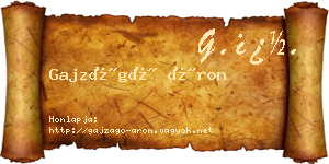 Gajzágó Áron névjegykártya
